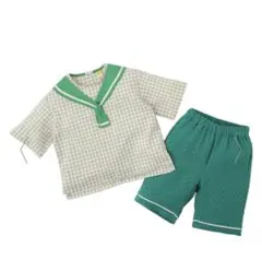 セーラー襟 チェック柄 セット　100サイズ新品未使用