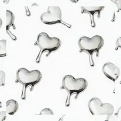 シルバー ハート型ネイルパーツ 20個　8mm×10mm