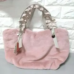 【新品】Avancer ピンクファートートバッグ フリルハンドル