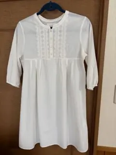 chocol raffine 七分袖レース切り替え チュニックアイボリー