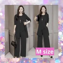 パンツスーツ Ｍ　フォーマル　パーティ 卒業式　3点セット セットアップ　結婚式