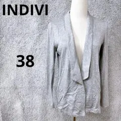 4403 インディヴィ テーラードジャケット 38 グレー 日本製 羽織り 薄手