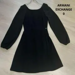 ✳︎ARMANI EXCHANGE アルマーニ 袖シースルーミニワンピース 黒 Ｓのサムネイル