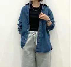 【新品】GU デニムオーバーサイズシャツ