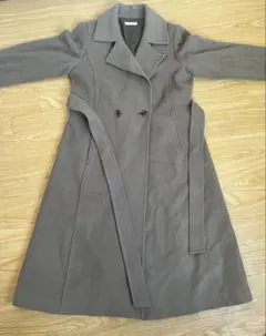 グレー ダブルブレスト ロングコート