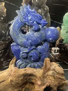 天然石　高品質　濃い色　ラピスラズリ　ドラゴン　龍　カービング⭐️3004 天然石 高品質 濃い色 ラピスラズリ ドラゴン 龍 カービング⭐️3004