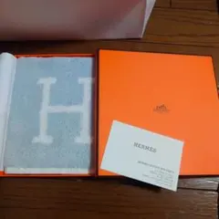HERMES ライトブルー タオルハンカチ
