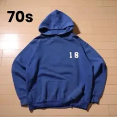 70s ラッセル Russell 金タグ USA パーカー 両面プリント M