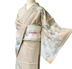 A164愛華 訪問着　袷　菊花柄　暈し　正絹　美品　フォーマル