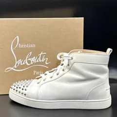 【美品】クリスチャンルブタン ハイカットスニーカー スタッズ メンズ 43 白