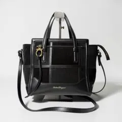 サルヴァトーレフェラガモ　エイミー　レザー×スエード　2way ショルダーバッグ