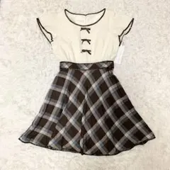 森ガール　フェアリーグランジ　切り替えワンピース