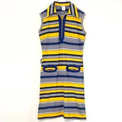 希少 70s ヴィンテージ ニットワンピース【M相当】ボーダー レトロ 派手