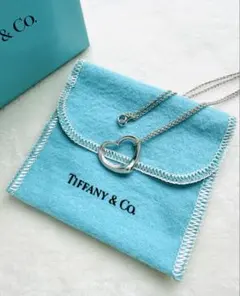 超美品　ティファニー　オープンハート　ネックレス　Mサイズ　シルバー　付属品付き