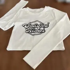 GRL ホワイト 長袖ロゴTシャツ Fサイズ