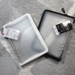 ダイソー A5 6リングファイル 白&黒 シール帳 2個セット