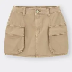 ★GU ローウエスト　カーゴ　ミニスカート ベージュ　タイトスカート　ポケット
