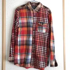 UNIQLO ユニクロ シャツ チェック柄 古着 レッド 赤 L