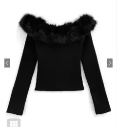 GRL 2wayファーオフショルダーリブニットトップス　an1517