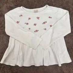 petit main 花柄刺繍 長袖カットソー 120