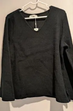 Discort　黒 Vネック カットソー　L　新品未使用