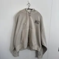 STUSSY Nike ジップアップパーカー ライトグレー