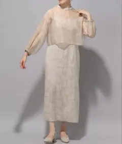 オケージョンセットアップ　シアープルオーバー＊キャミセットワンピース　レプシィム