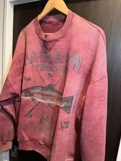 レインボートラウト 魚　ニジマス　スウェット　90s