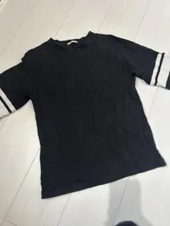 黒 袖デザイン5分袖Tシャツ GU 140