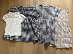 チェック柄 半袖ワンピース