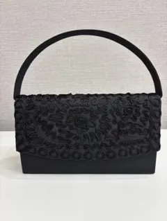 Rainbow コード刺繍 ブラック フォーマルバッグ