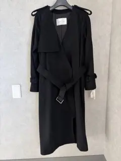 美品 エストネーション ダブルフェイスリバーコート ベルト付 ロング 