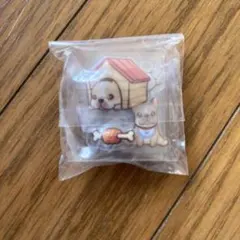 はま寿司　わんちゃん立体シール　 カプセルトイ　フレンチブルドッグ