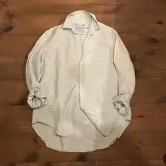 フランク アンド アイリーン ダメージ加工 コットンシャツ XS ゆったり 水色