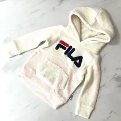 【美品】 FILA 100cm フード付きパーカー ホワイト ピンク 送料無料
