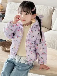 花柄動物柄フード付きアウター 90cm