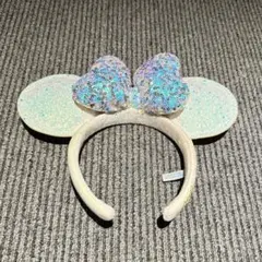 ディズニー カチューシャ　20周年　タイムトゥシャイン　スパンコール　白