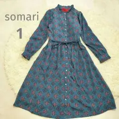 somari フリル × レトロデザイン ロング ワンピース サイズ1
