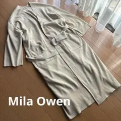 Mila Owenアイボリー色ロングガウンカーディガンウエストベルト付きのサムネイル