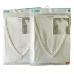【翌日発送】ユニクロ エアリズム VネックTシャツ (M) 2枚 メンズインナー