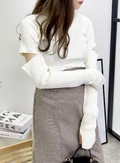 INGNI(イング) 2WAY袖ボタンリブニット