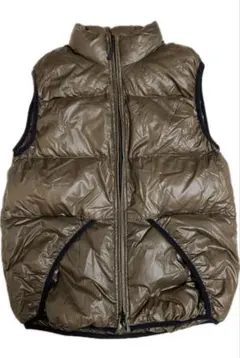 oldGAP ギャップ ダウンベスト ブラウン 光沢 リップストップ 軽量 S