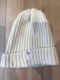 新品未使用★グローバルワーク リブ編みビーニー ニット帽 クリーム