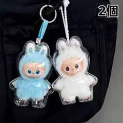 2つ　ケース　ミニラブブ イニシャル　LABUBU PIN FOR LOVE