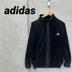 adidas アディダス トラックジャケット ベロア メンズ ダークグレー M