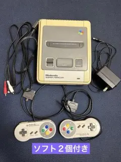 スーパーファミコン本体　コントローラー　ソフト２個付き