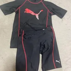 PUMA キッズ 水着セット 黒 赤