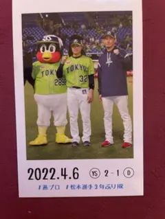 東京ヤクルトスワローズ　2022年ファン感謝祭　チェキ風カード　松本直樹　捕手
