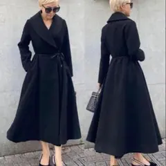 zoo様　極美品　ロングコート　エレガント　ウエスト紐付き　Mサイズ