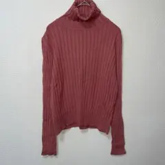 ZARA ザラ　リブ編み　ハイネック　長袖　ニット カジュアル　シンプル　L